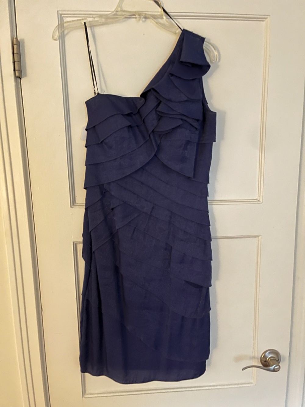 Sangria One Shoulder Shimmer Dress